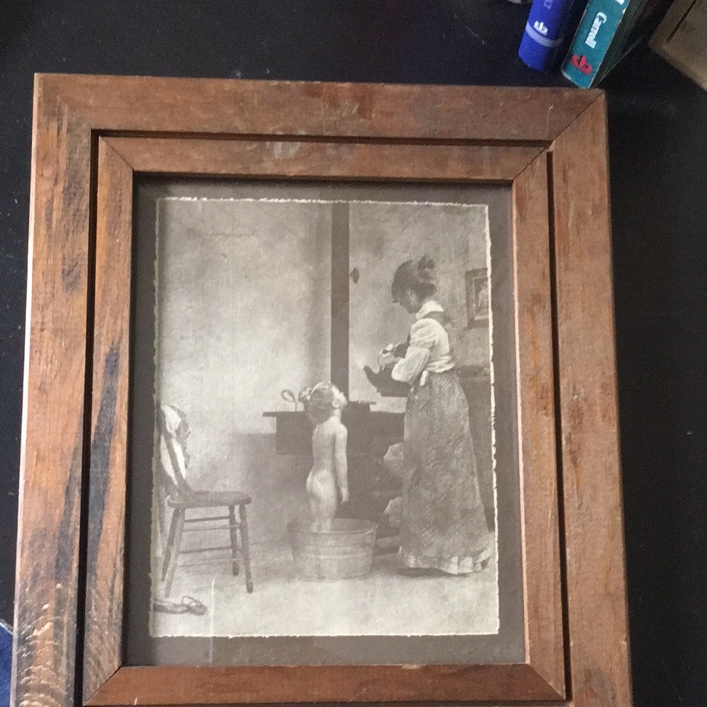 Picture with  original wood frame